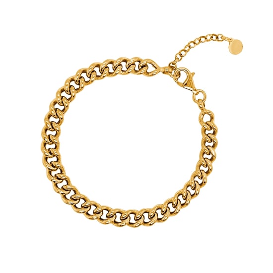 Sterling Silver Thick Hollow Curb Chain Gold Vermeil 6.6mm (PCDG-180-G)