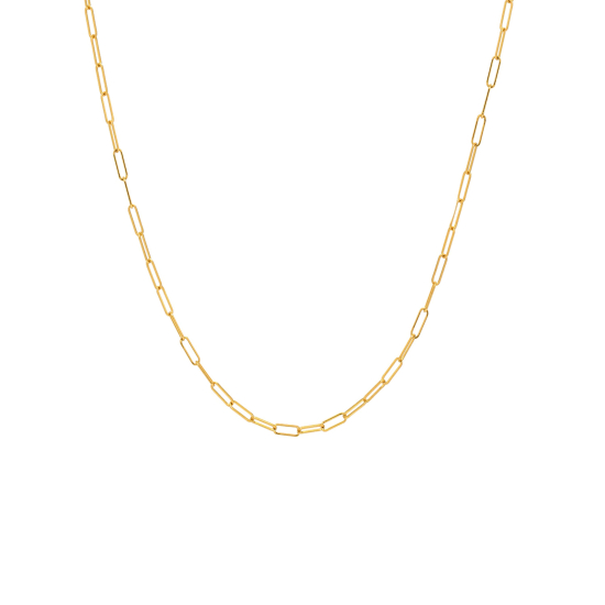 Sterling Silver Gold Vermeil Paperclip Link Chain 3mm (PPC80-G)