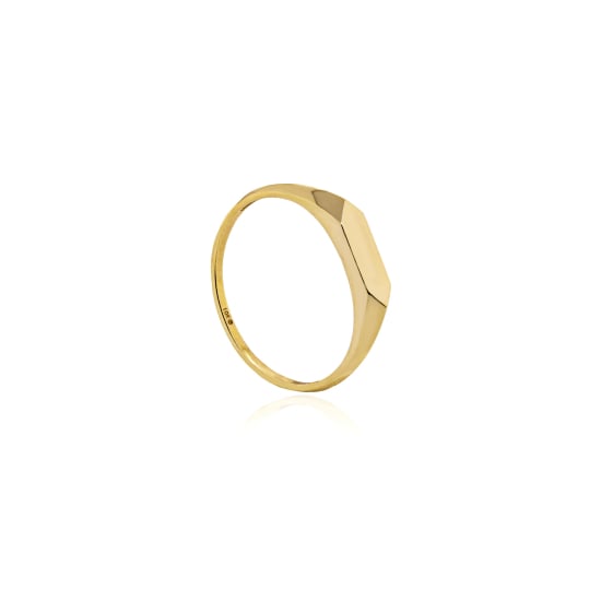 10K Yellow Gold Slim Signet Ring (GR-10-1112)