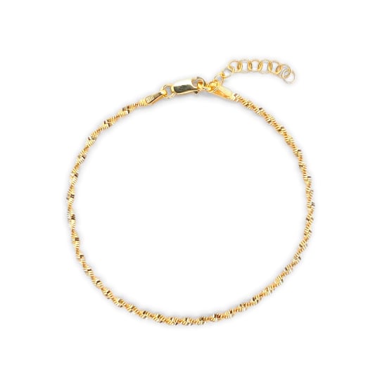 Sterling Silver Gold Vermeil Twisted Magic Bracelet 2mm (BR-1373)