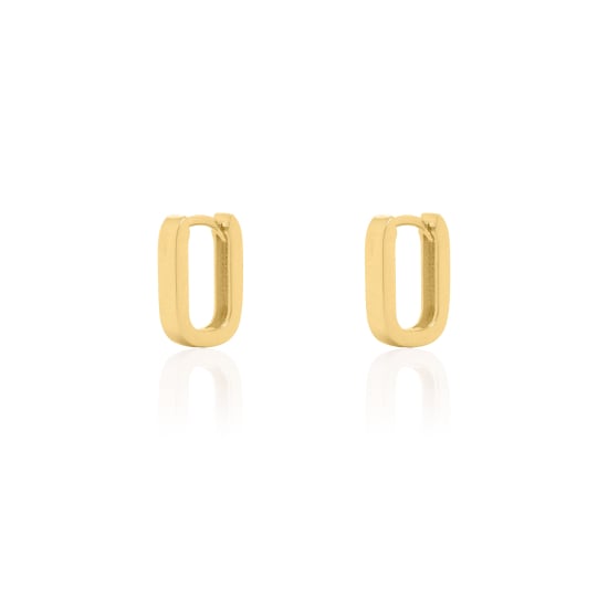 10K Yellow Gold U Shape Hinged Huggies Earring (GHUG-10-1030)