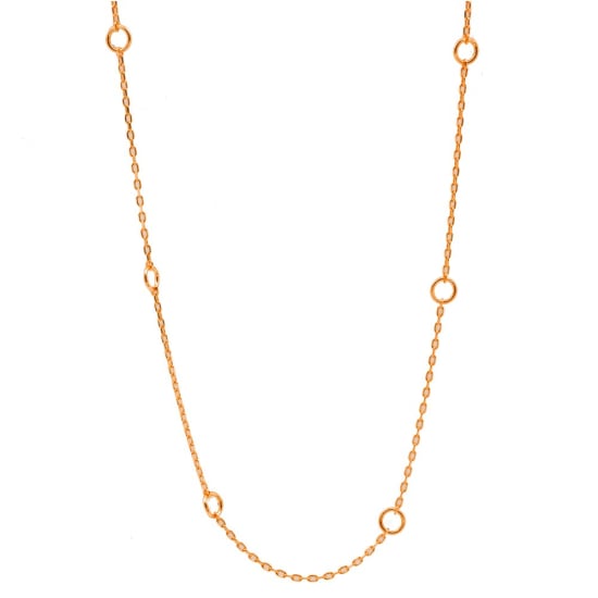 Sterling Silver Minimalist Circle Pattern Necklace (N-1339)