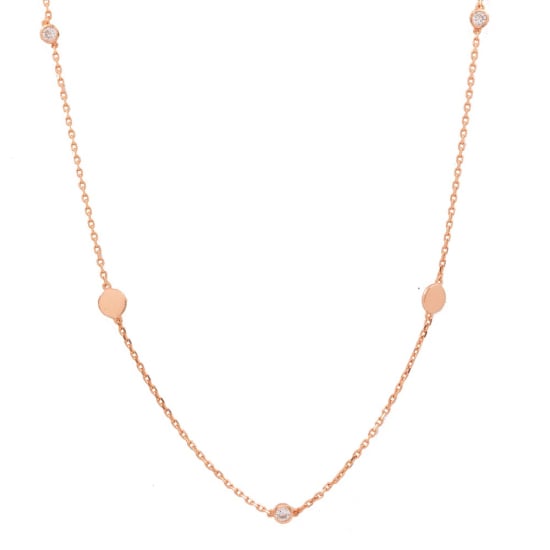 Sterling Silver CZ Disk Necklace (N-1281)