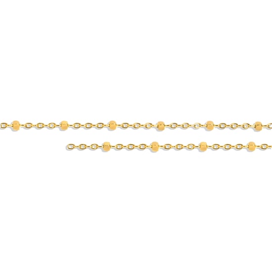 10k Yellow Gold DC Beaded Station Chain By Inch 1.23mm (PERM-STN-30-10)