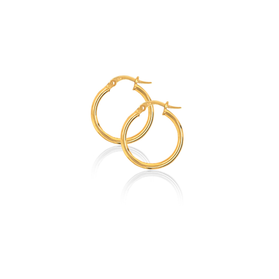 10K Yellow Gold Tube Hoops 2mm x 19mm(GHP-2-19)