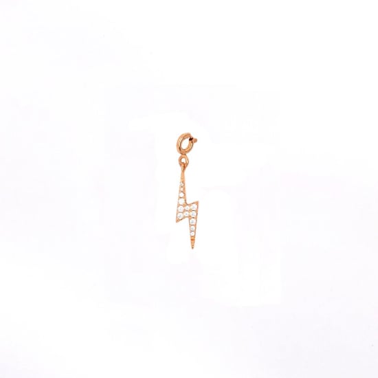 Sterling Silver CZ Lightning Bolt Clip-On Pendant (P-1438)