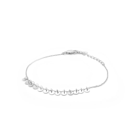 Sterling Silver Mini Dangling Elipses Bracelet (BR-1354)