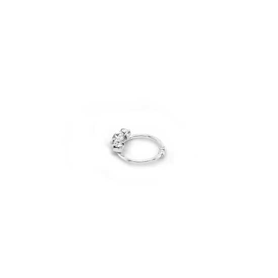 Sterling Silver Triple CZ Faux Septum Ring (NRS-1002)