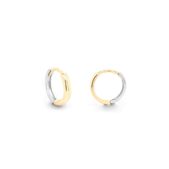 10K Yellow and White Gold Huggies (GHUG-10-1005)