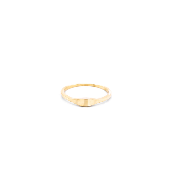 10K Yellow Gold Mini Oval Signet Ring (GR-10-1093)