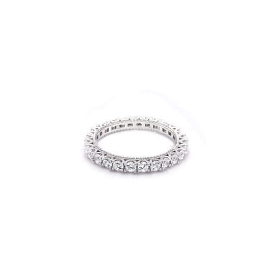 Sterling Silver CZ Milgrain Eternity Band (R-1584)