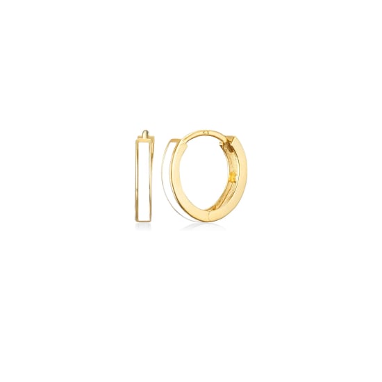 10K Yellow Gold Plain Enamel Huggies (GHUG-10-1020)