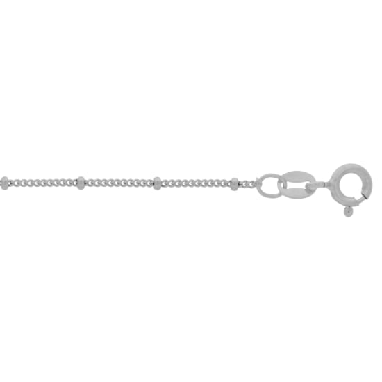 Sterling Silver Rhodium Plated Satellite Fancy Chain 1mm (SAT1-RH)