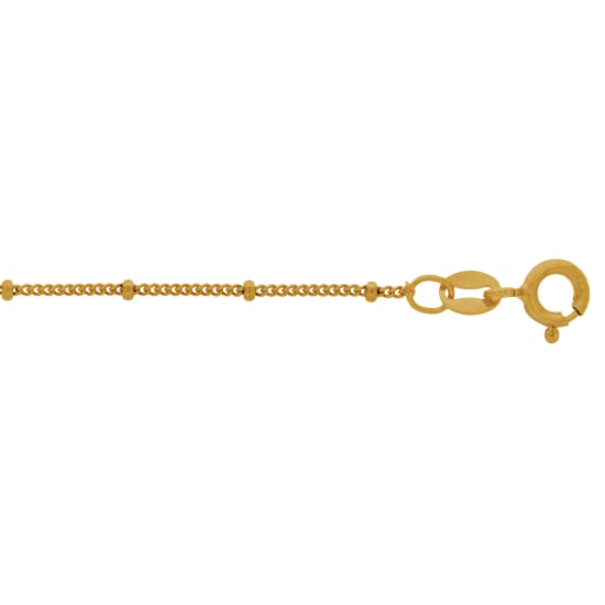 Sterling Silver Gold Vermeil Satellite Fancy Chain 1 mm (SAT1-G)