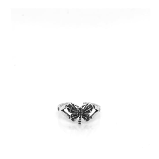 Sterling Silver Monochrome Butterfly Toe Ring (TR-1037)