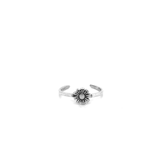 Sterling Silver Single Blooming Daisy Toe Ring (TR-1038)
