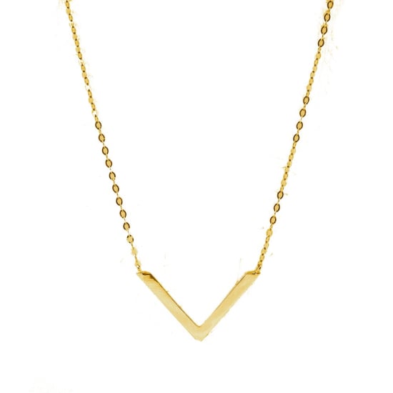 10K Gold Plain 'V' Necklace (GC-10-1168)