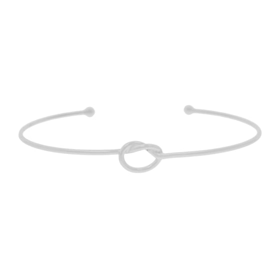 Sterling Silver Plain Knot Cuff Bangle (IB-1075)