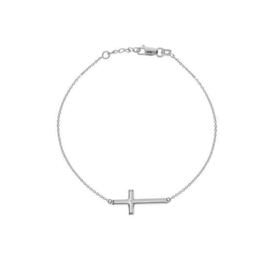 Sterling Silver Plain Cross Bracelet (BR-1388)