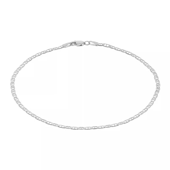Sterling Silver Flat Marina Anklet (ANK-1106)