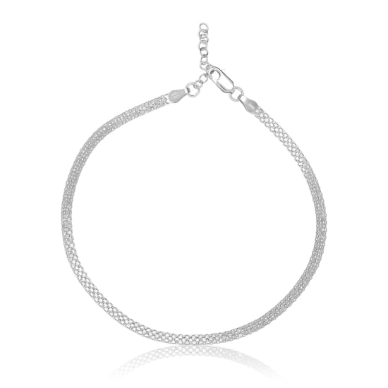 Sterling Silver Chunky Bismark Chain Anklet 3.85mm (ANK-1110)