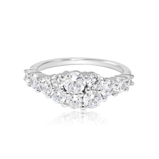 Sterling Silver Rhodium Plated CZ Ring (R-1351)