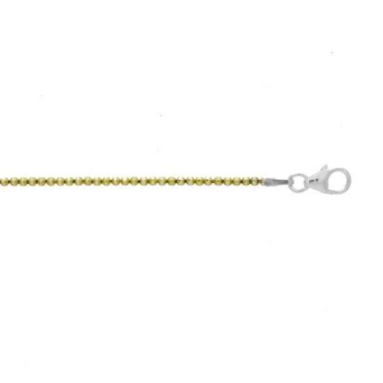 Sterling Silver Gold Vermeil Basic Chain Ball DiamondCut 03 (DCBALL-180-G) 2mm