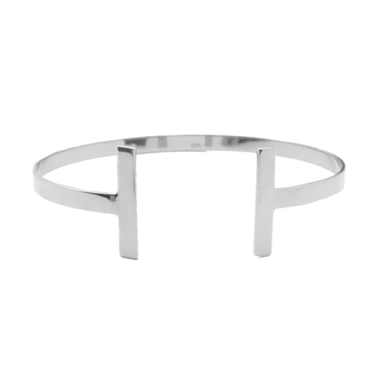 Sterling Silver Plain T Cuff Bangle (IB-1045)