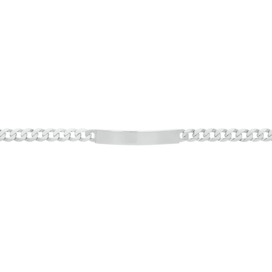 Sterling Silver Rhodium Plated Curb ID Bracelet (6mm) (ID-GD-150-RH)