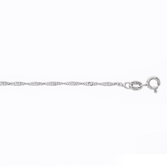 Sterling Silver Rhodium Plated Basic Chain Singapore  (SING25-RH) 1.5mm