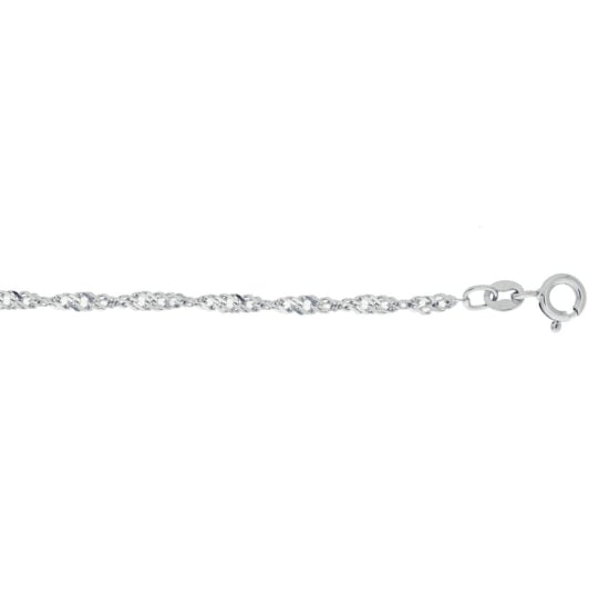 Sterling Silver Rhodium Plated Basic Chain Singapore  2.5mm (SING40-RH)