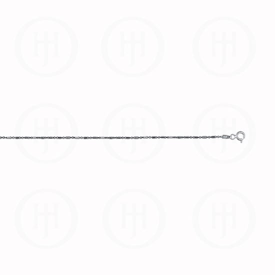 Sterling Silver Fancy Rolo Chain Black Colour Single Bead (ROLO-30-2C-B)-1.3mm