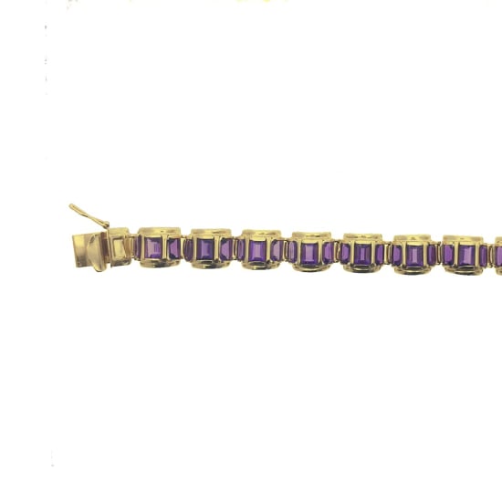 14K Yellow Gold Brazilian Amethyst Bracelet (GC-1074)