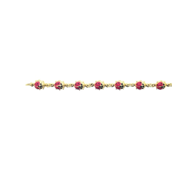 14K Yellow Gold Italian Ladybug Bracelet (GC-1077)