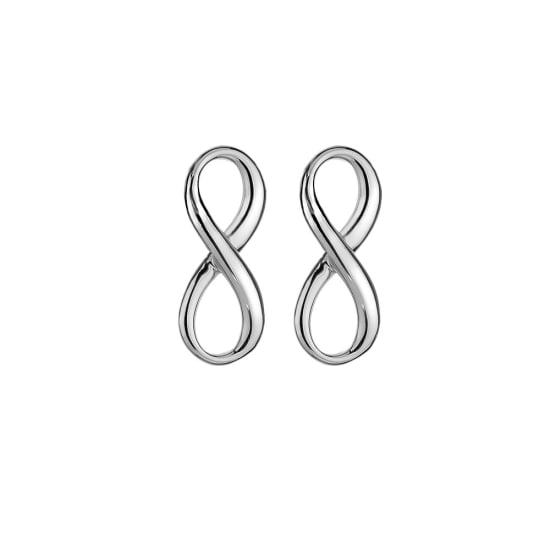 Sterling Silver Plain Infinity Studs (ST-1396)