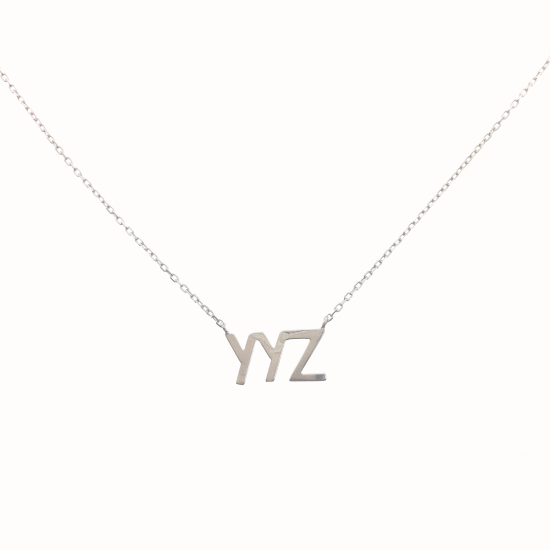 Sterling Silver YYZ Necklace (N-1248)