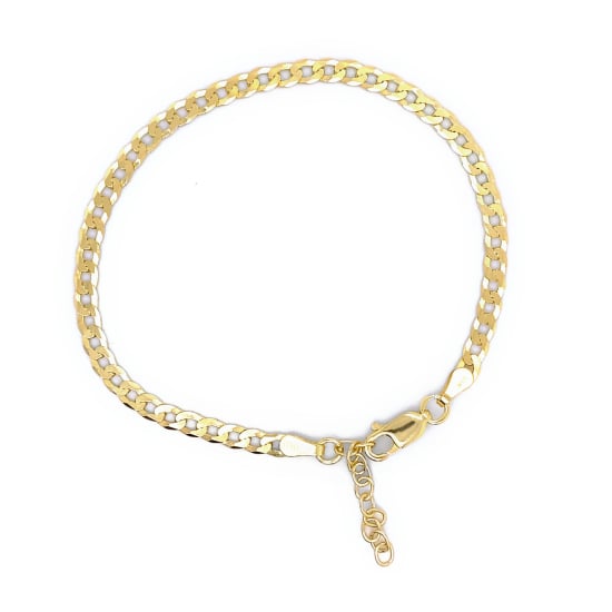 Sterling Silver Flat Curb 100 Chain Bracelet 4.3mm (BR-1376)