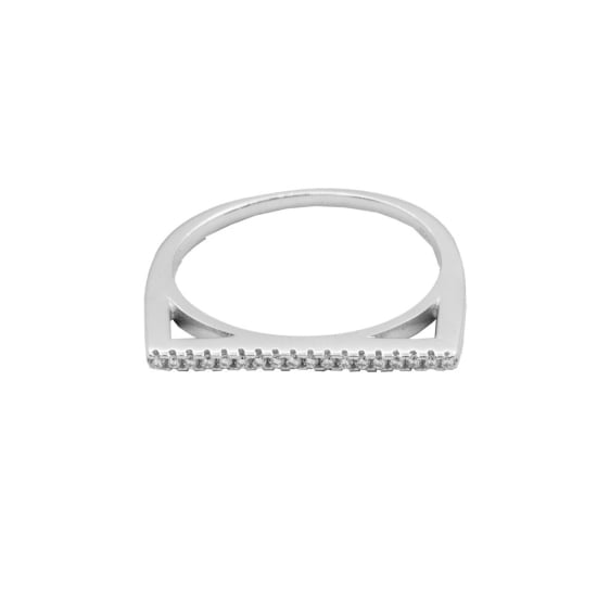 Sterling Silver CZ Bar Ring (R-1542)