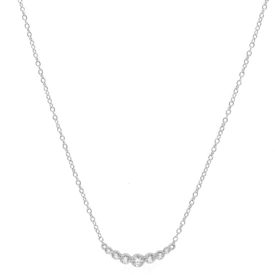 Sterling Silver CZ Bezel Necklace (N-1152)