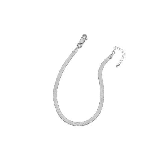 Sterling Silver Herring Bone 40 Anklet (ANK-1084)