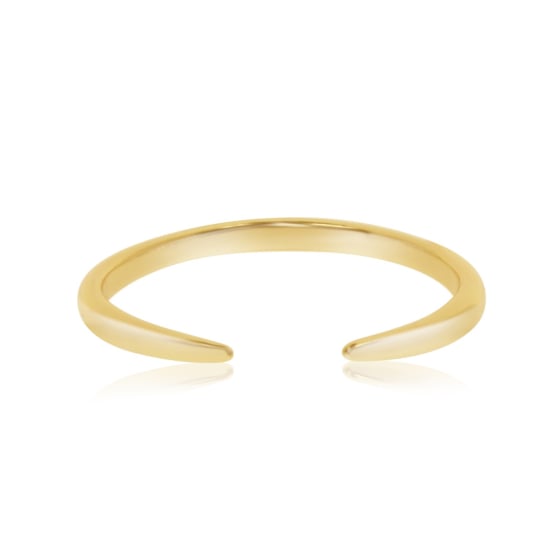 Sterling Silver Gold Vermeil Tusk Ring (R-1346-G)