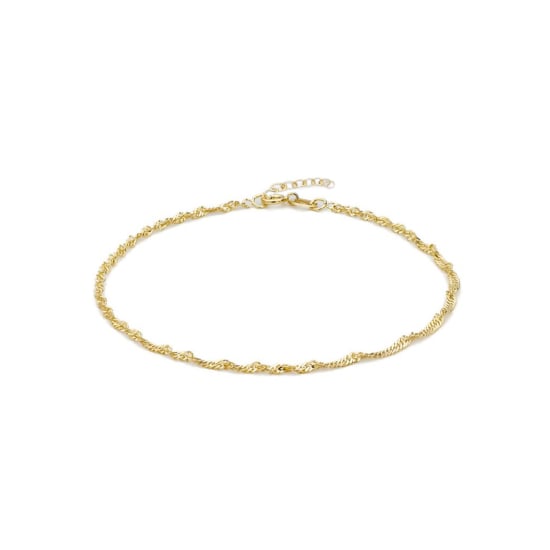 Sterling Silver Gold Vermeil Singapore Bracelet 2.5mm (BR-1379)