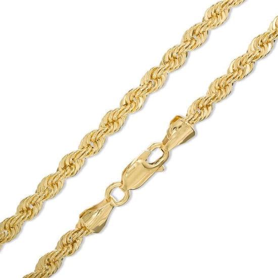 Sterling Silver Gold Vermeil Basic Rope Chain 3.9mm (ROPE80-G)
