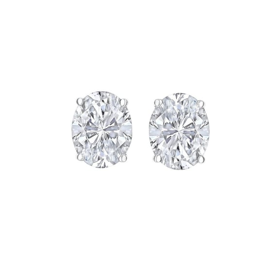 Sterling Silver CZ Oval Studs (ST-1354)