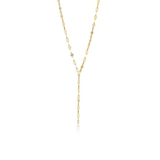 10k Yellow Gold Buckle Chain Fancy Lariat Necklace (GC-10-1196)