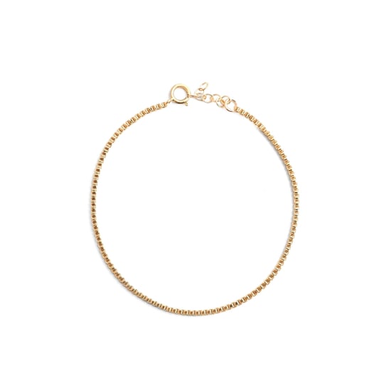 Sterling Silver Gold Vermeil 1.5mm Box Bracelet(BR-1371)