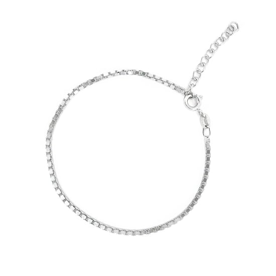 Sterling Silver 2mm Venetian Box Bracelet (BR-1372)