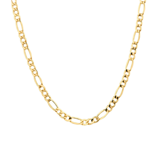 Sterling Silver Gold Vermeil Flat Figaro Chain 5.8mm (FIG140-G)