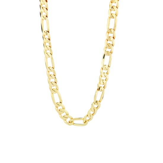 Sterling Silver Gold Vermeil Flat Figaro Chain 6.9mm (FIG160-G)