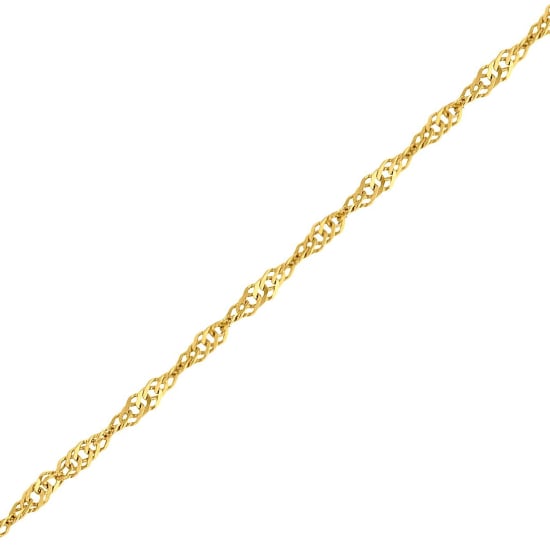 Sterling Silver Gold Vermeil Singapore Chain 2.5mm (SING40-G)